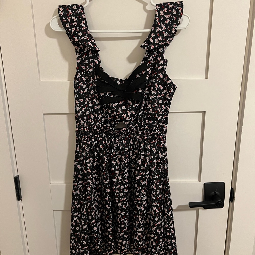Reverse Brand Skater Ruffle Cutout Dress